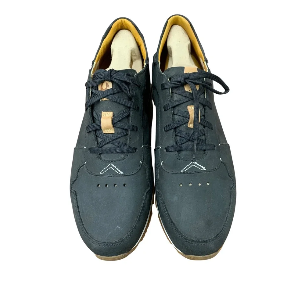 OluKai Huaka'I Li Mens Black Leather Sneakers Casual Shoes Comfort Size‎ 11